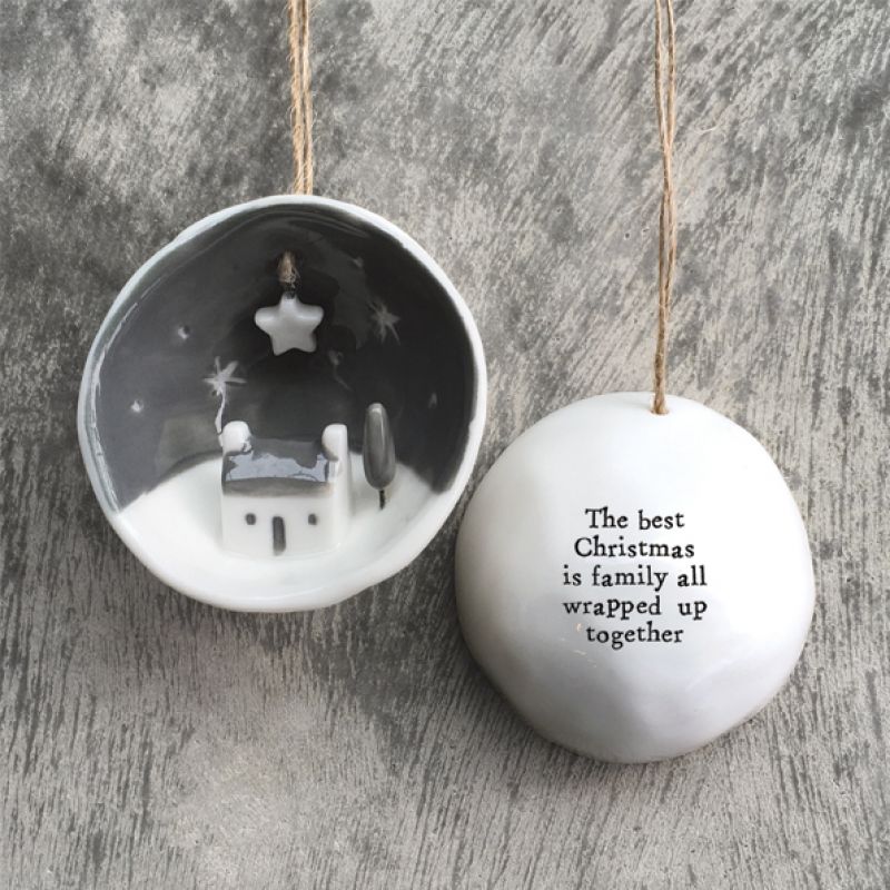 Half porcelain bauble-Best Christmas family