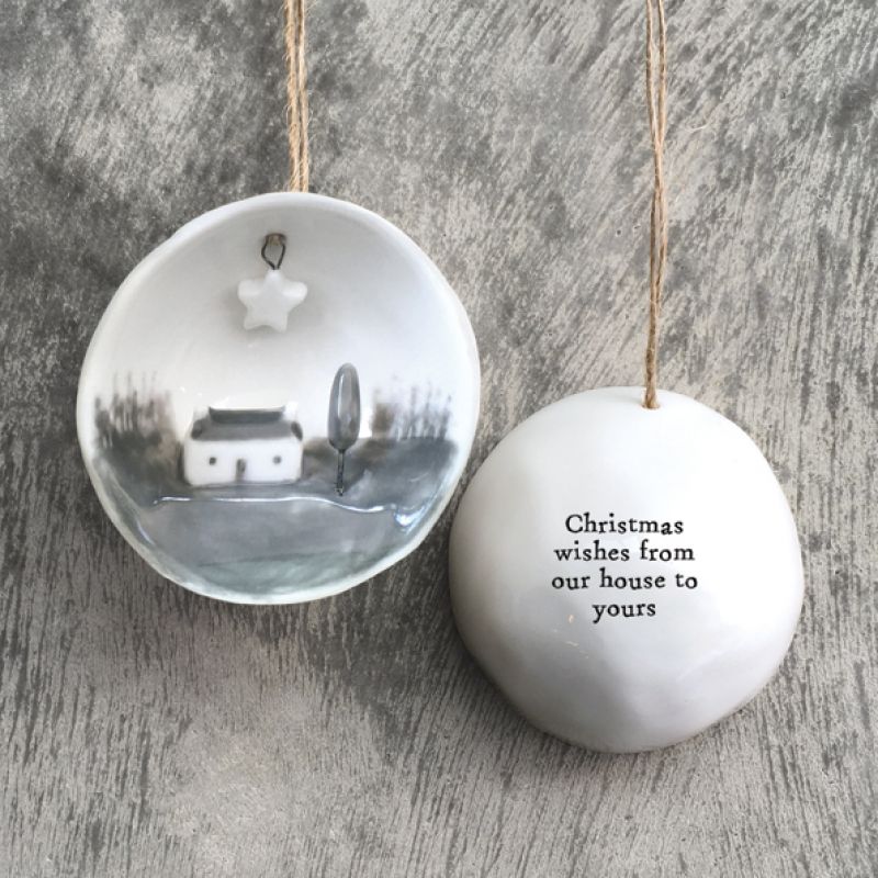 Half porcelain bauble-Christmas wishes…
