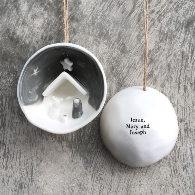 Half porcelain bauble-Jesus, Mary…