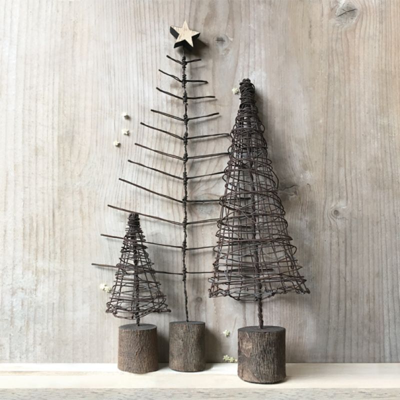 Rusty wire cone Christmas tree-Small