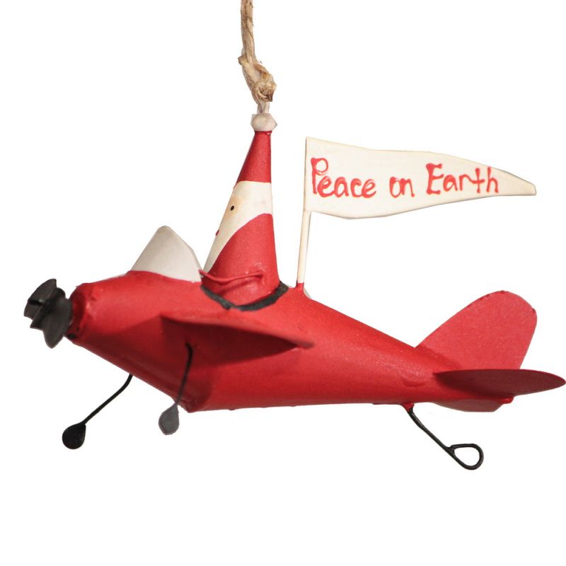 Santa in red airplane 10cm