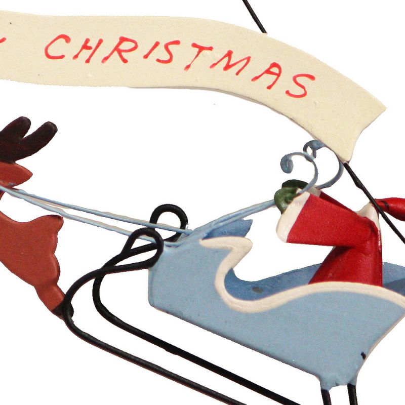Santa on blue sleigh 14cm