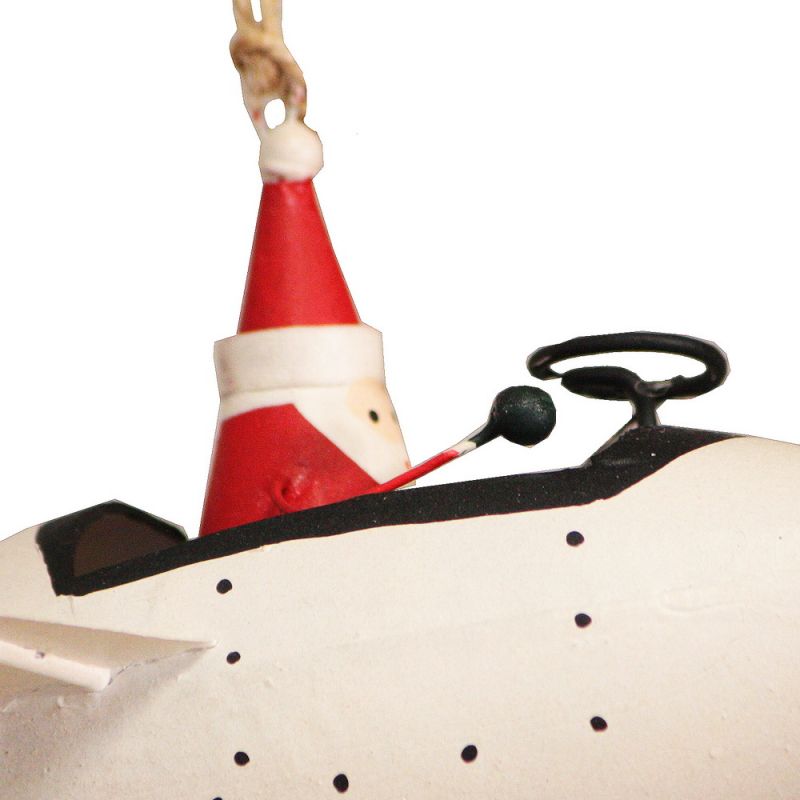 Santa In White Plane 12,5cm