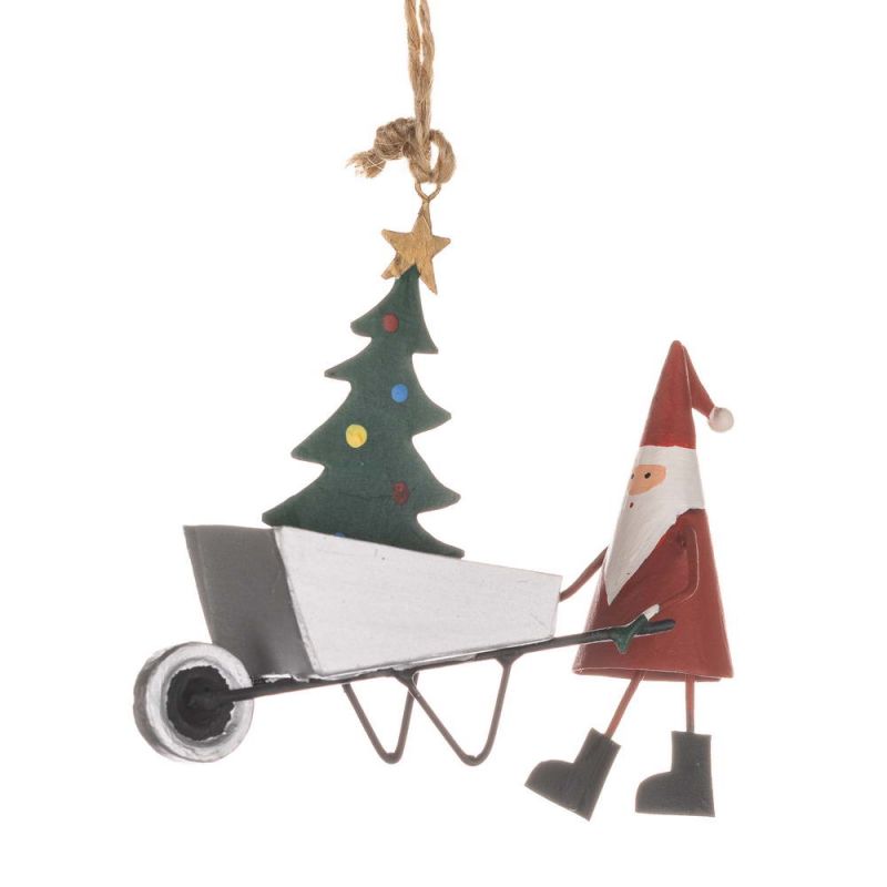 Santa with Wheelbarrow size:8x10x11