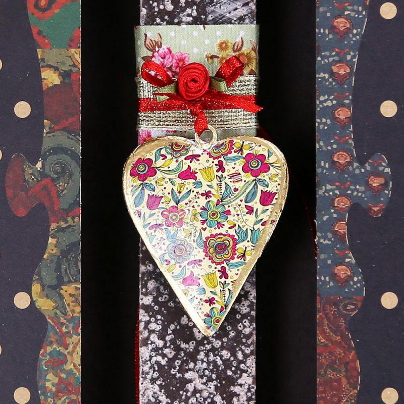 Easter Candle vintage heart floral design