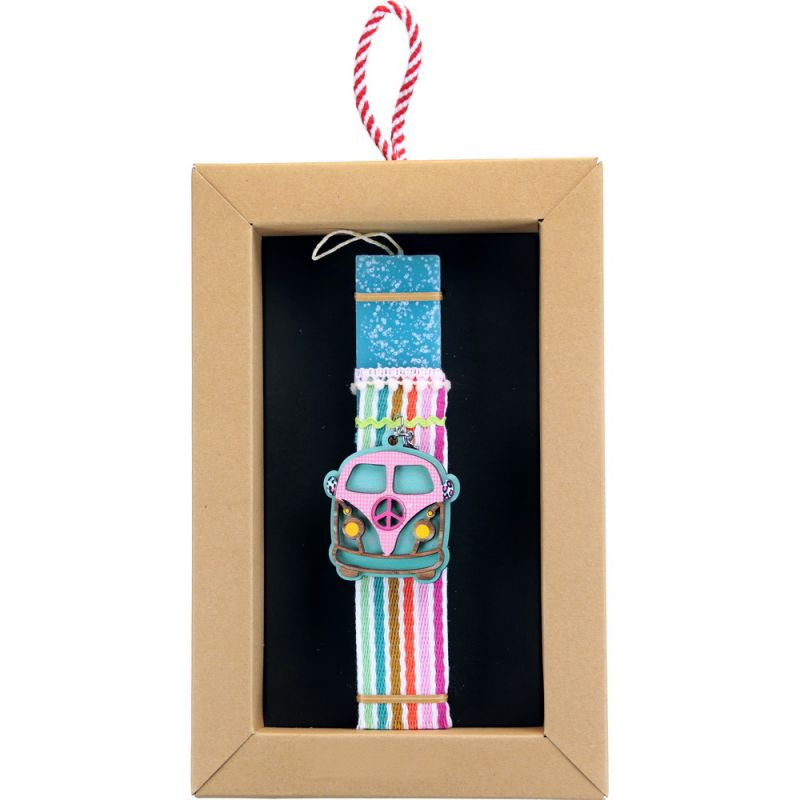 Easter Candle Camper key ring