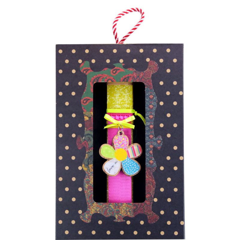 Easter Candle Flower key ring