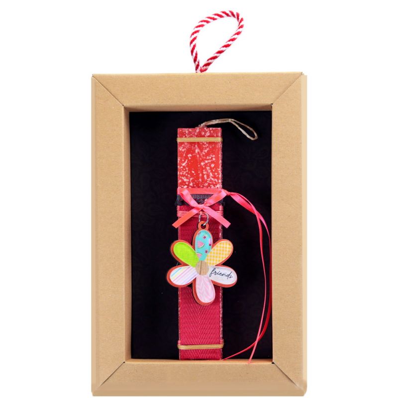 Easter Candle Flower key ring