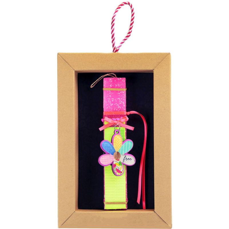 Easter Candle Flower key ring