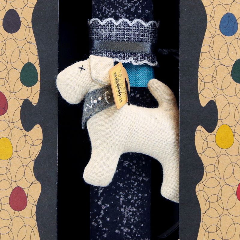 Easter Candle Hanging dog grey scarf-Bobbie