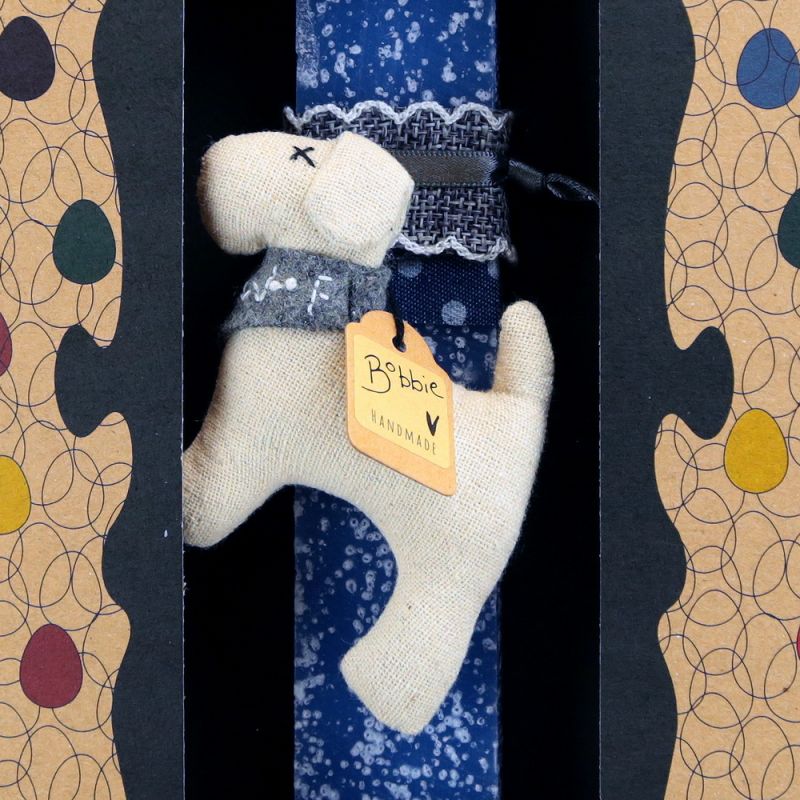 Easter Candle Hanging dog grey scarf-Bobbie