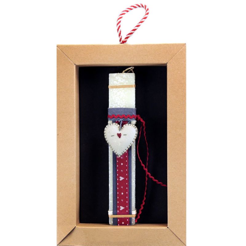 Easter Candle Sml embroidered heart