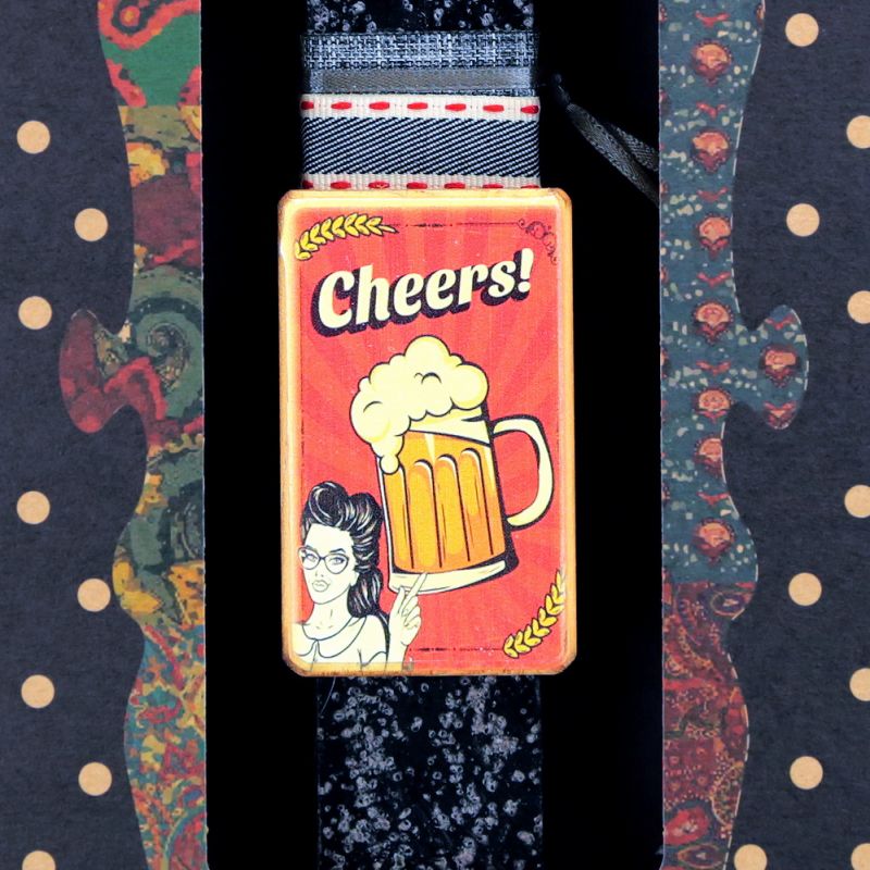 	Λαμπάδα 20 εκ.Vintage μαγνητάκι - Cheers