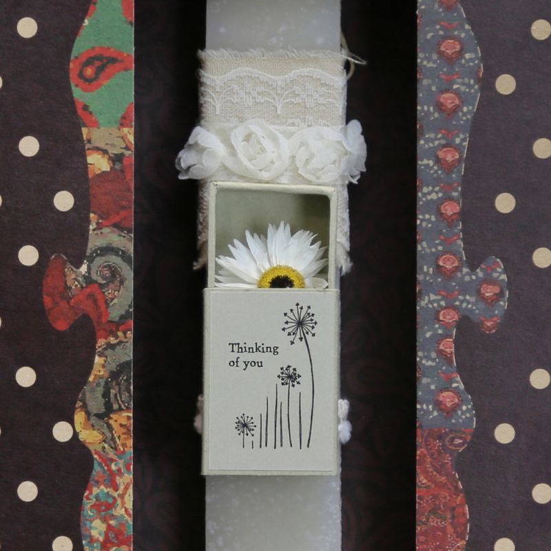Easter Candle Dried flower matchbox-Thinking of you