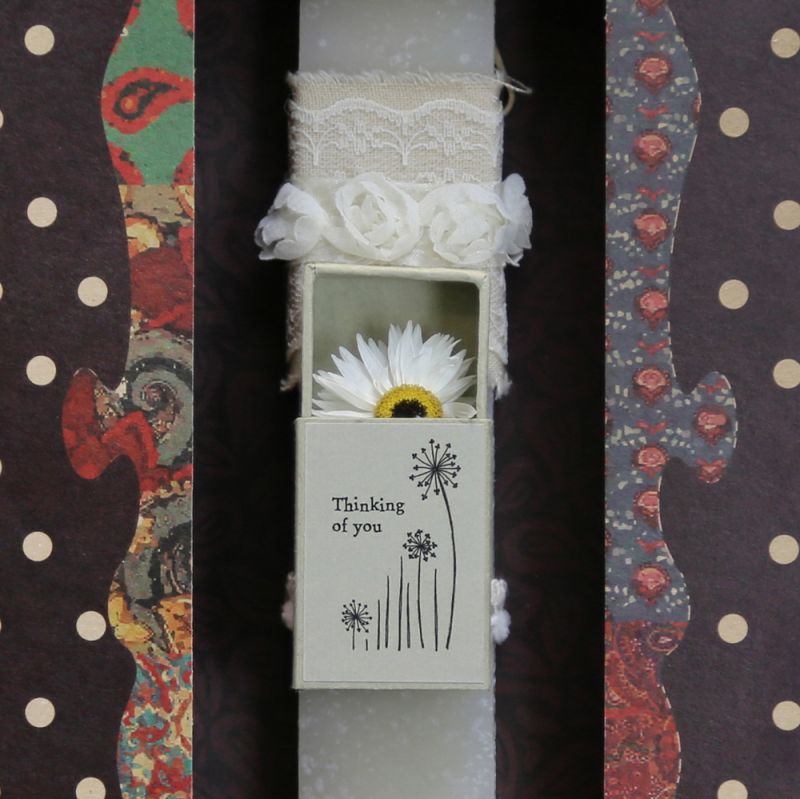 Easter Candle Dried flower matchbox-Thinking of you