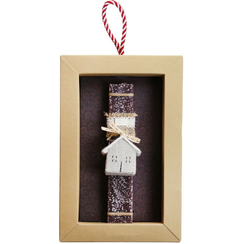 Easter Candle Linen hanging house-Cream roof