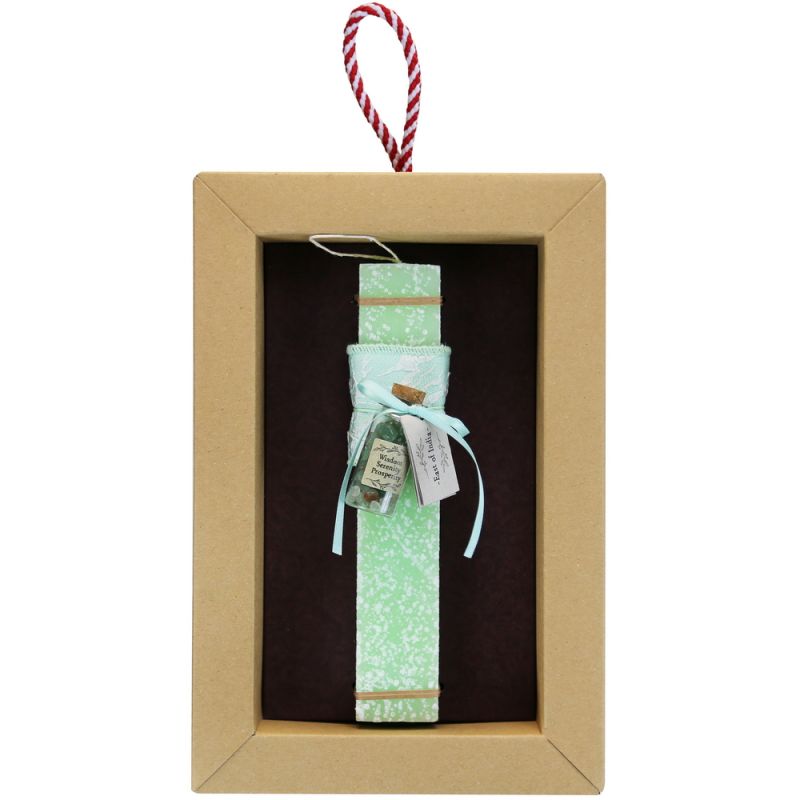 Easter candle with Crystals - Green Aventurine