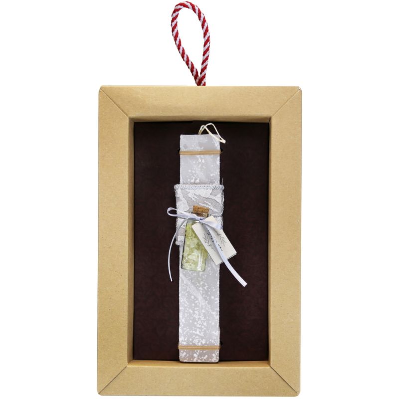 Easter candle with Crystals - Yellow Aventurine