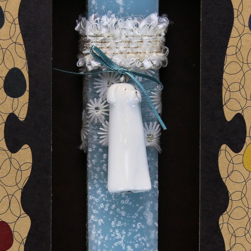 Easter candle with Porcelain Animal - Dog
