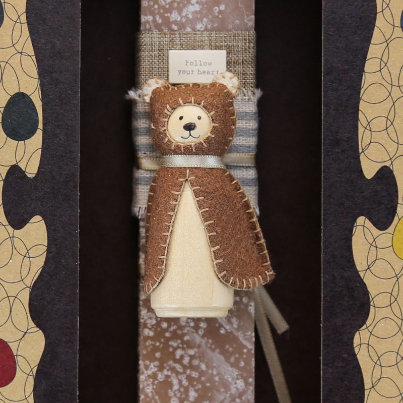 Easter candle with Woodland Animal - Bear