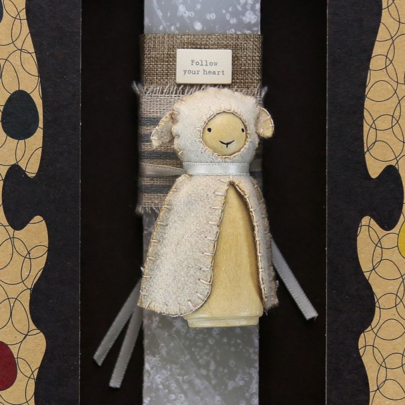 Easter candle with Woodland Animal - Sheep