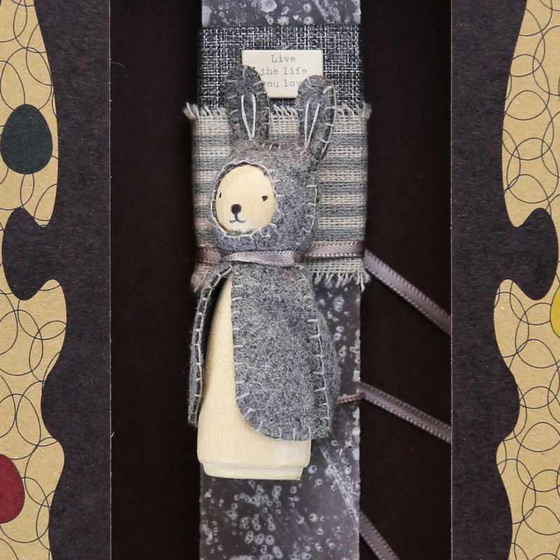 Easter candle with Woodland Animal - Rabbit