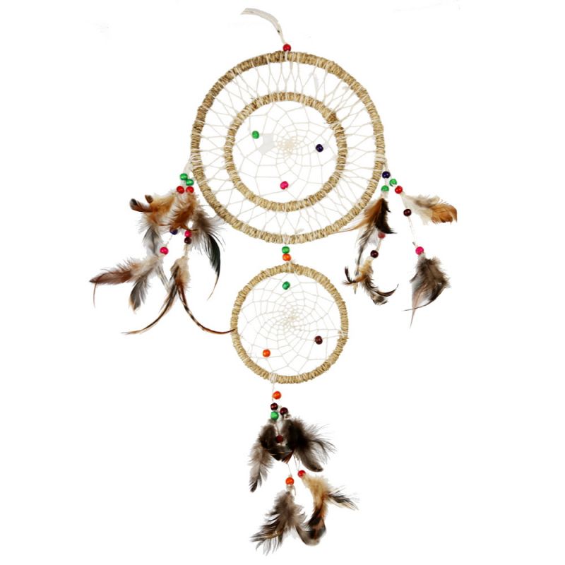 Natural Large Dreamcatcher With Beads
