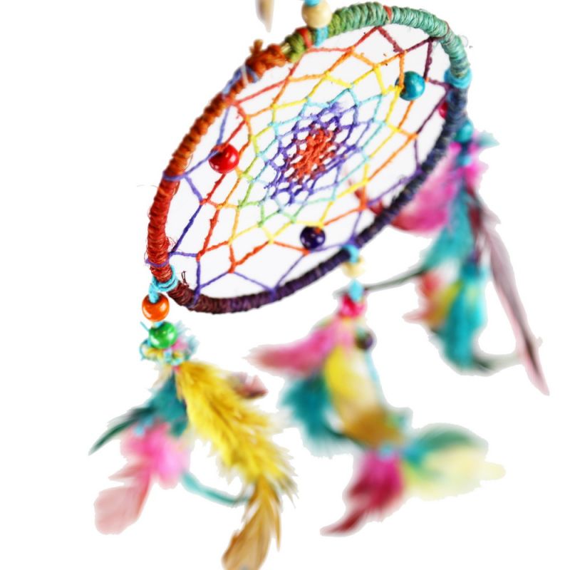 Medium Rainbow Hemp Dreamcatcher