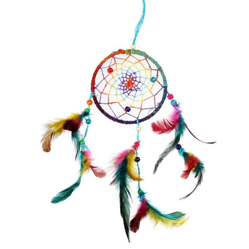 Medium Rainbow Hemp Dreamcatcher