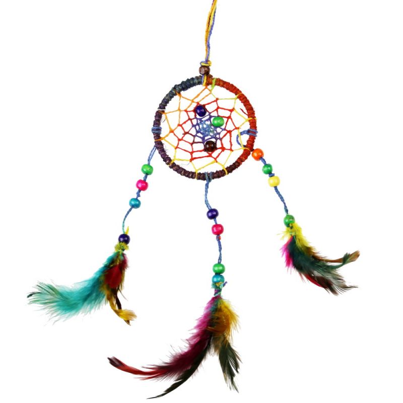 Mini Rainbow Hemp Dreamcatcher