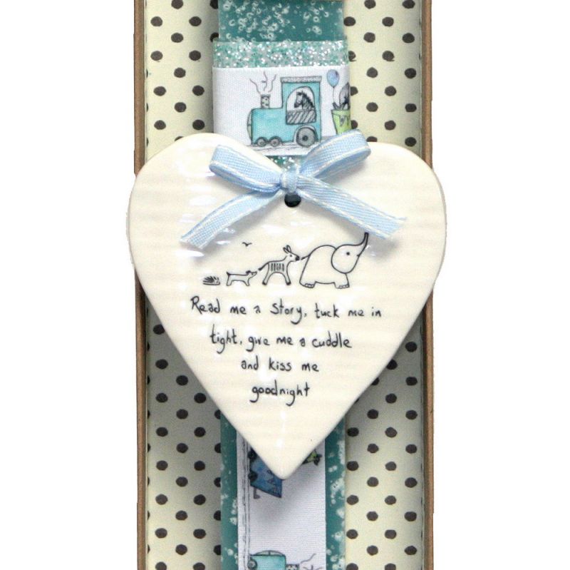 Λαμπάδα Πορσελάνινη καρδιά - Σιέλ