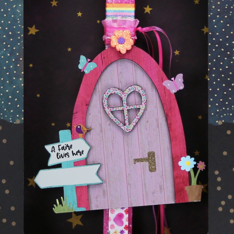 Λαμπάδα (lg) Μαγική πόρτα - Φούξια νέον