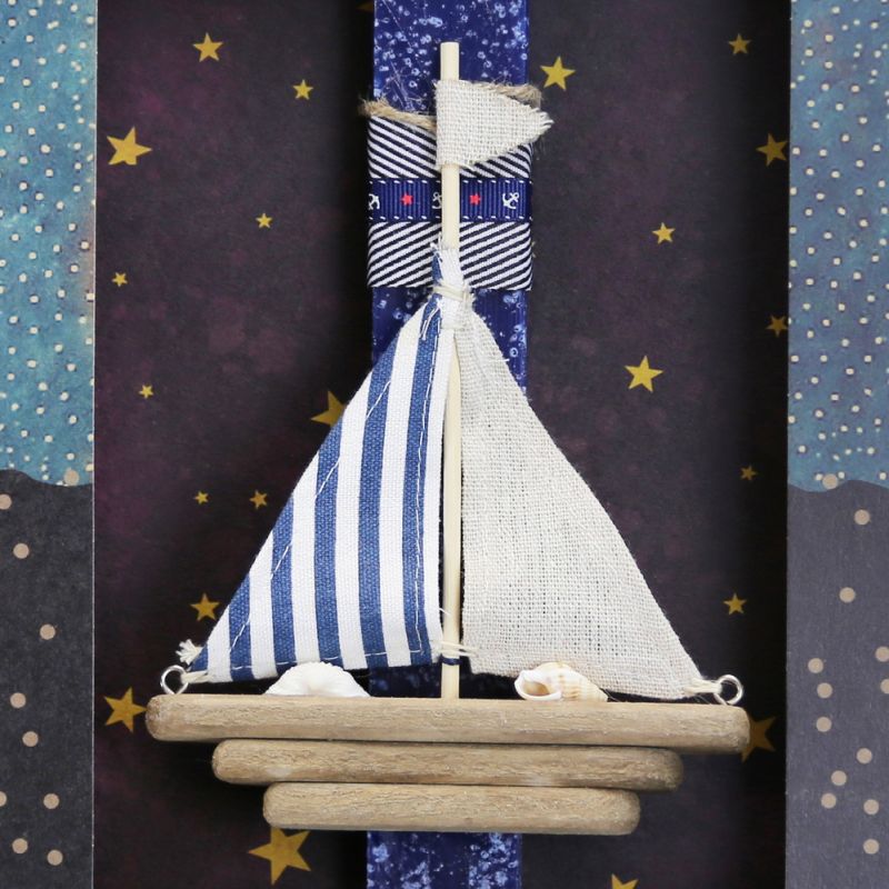 Easter Candle Boat paulownia wood