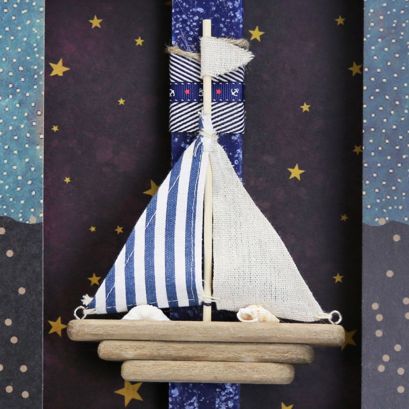 Easter Candle Boat paulownia wood