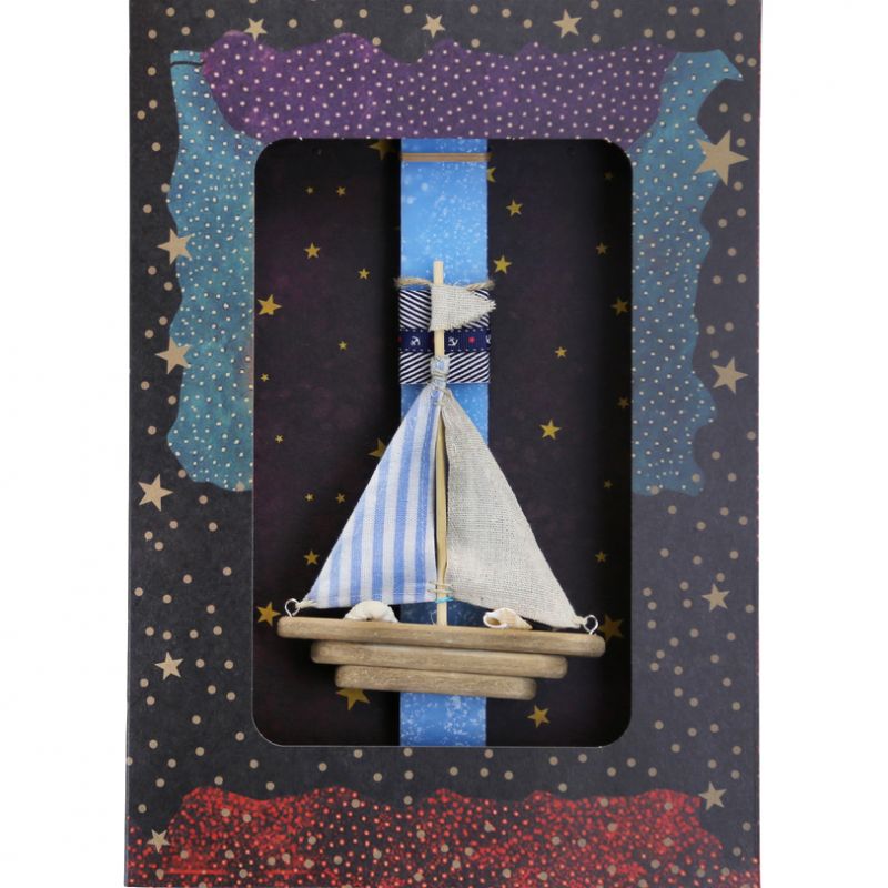 Easter Candle Boat paulownia wood