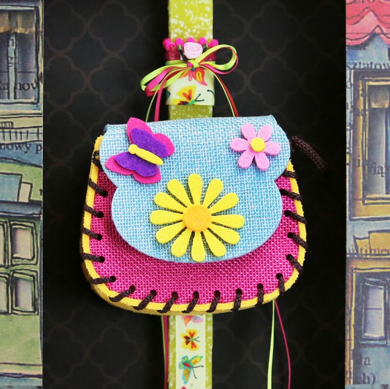 Easter Candle Handbag with flowers