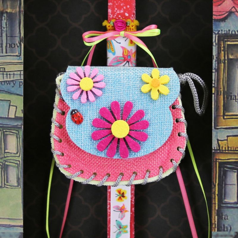 Easter Candle Handbag with flowers