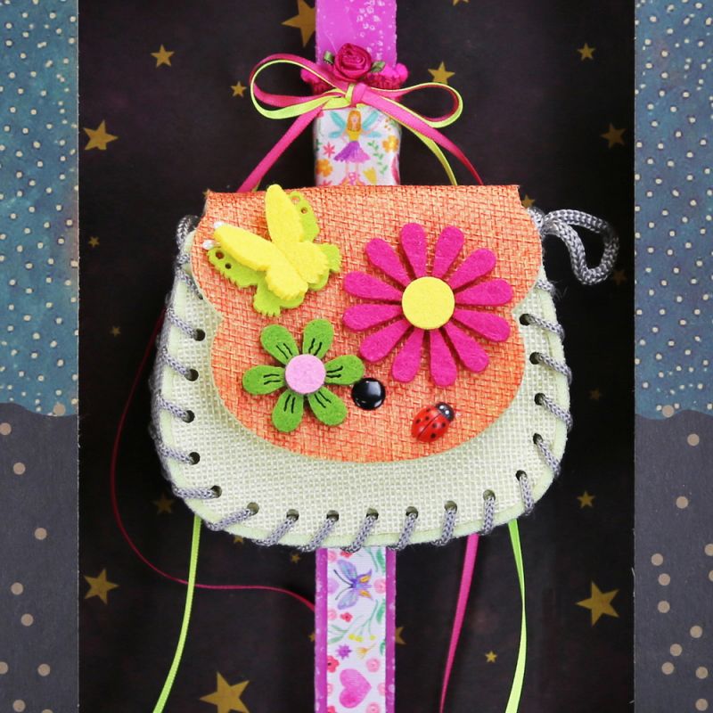 Easter Candle Handbag with flowers