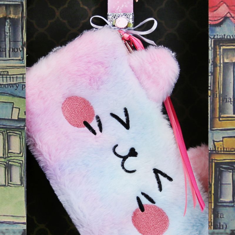 Easter Candle Cute Cat Plush Pencil Case