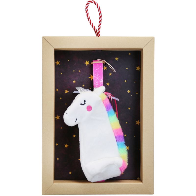 Easter Candle Unicorn Plush Pencil Case