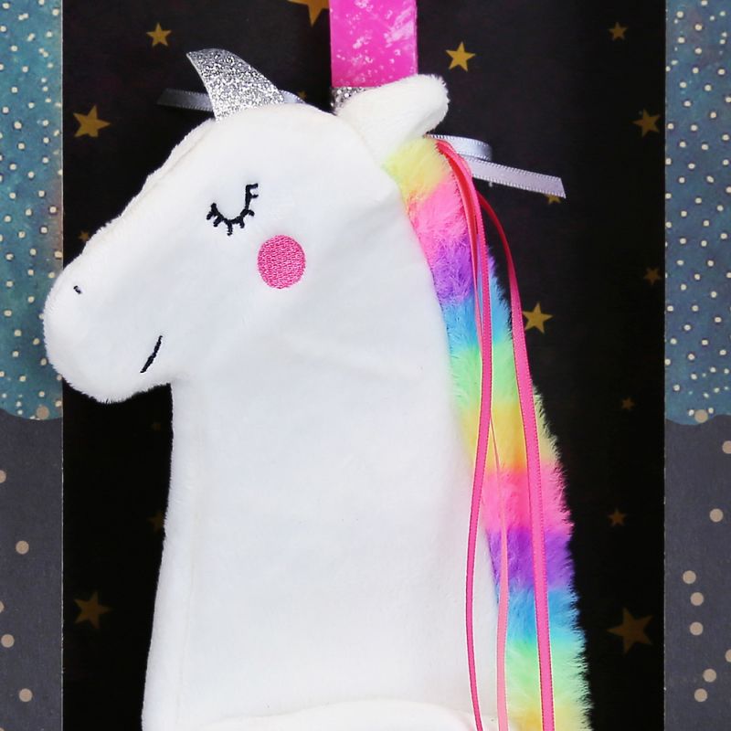 Easter Candle Unicorn Plush Pencil Case