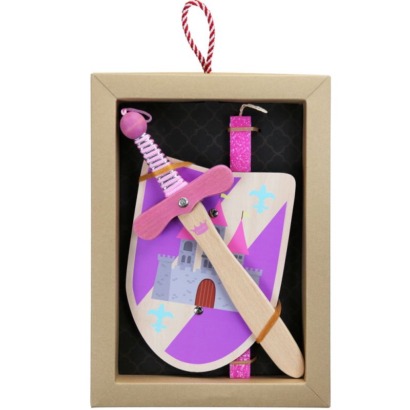 Easter Candle shield and sword for girls