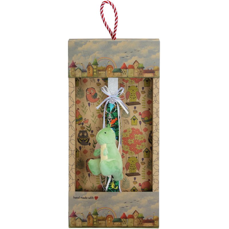 Easter Candle Green Dinosaur keychain