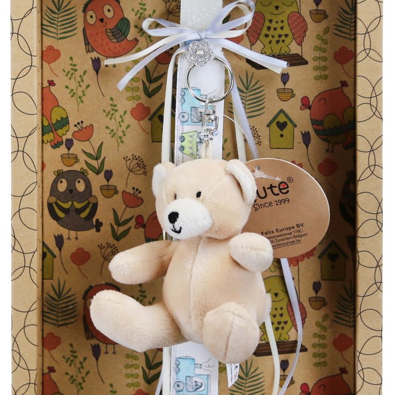 Easter Candle Bear keychain