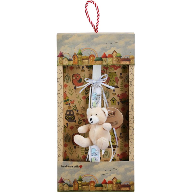 Easter Candle Bear keychain