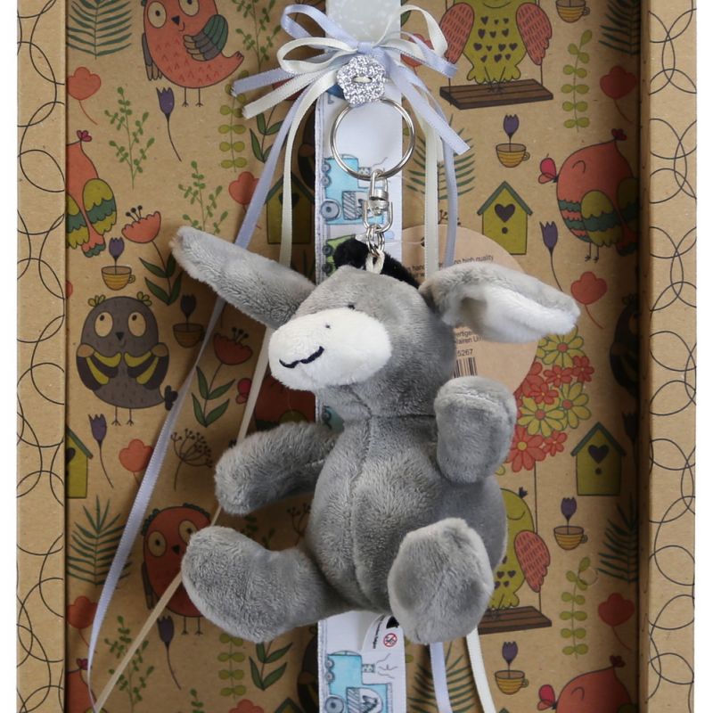 Easter Candle Donkey keychain