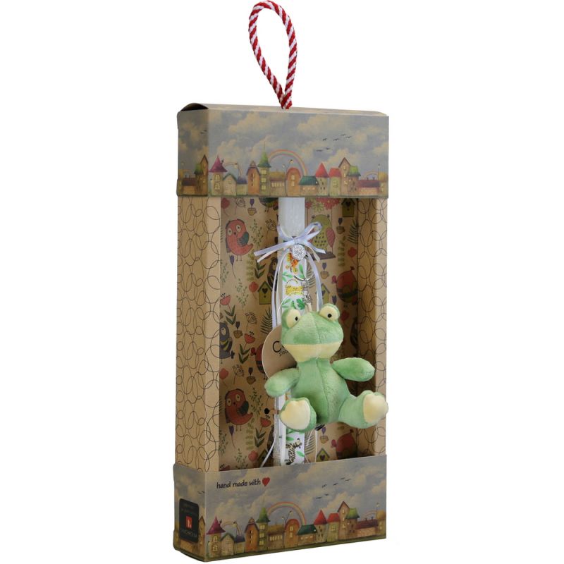 Easter Candle Frog keychain