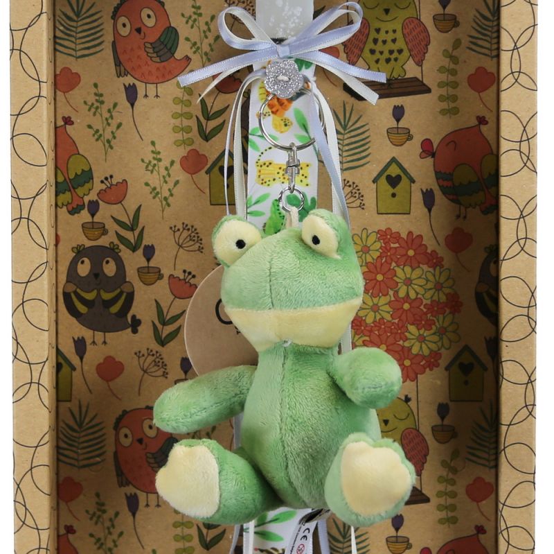 Easter Candle Frog keychain