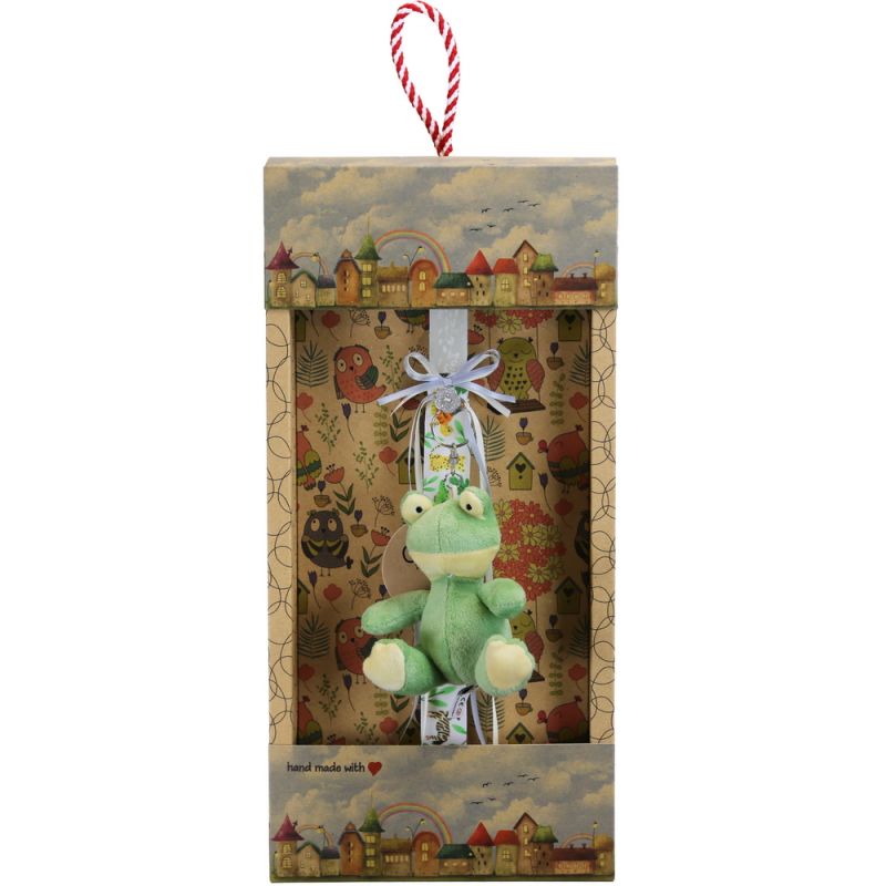 Easter Candle Frog keychain