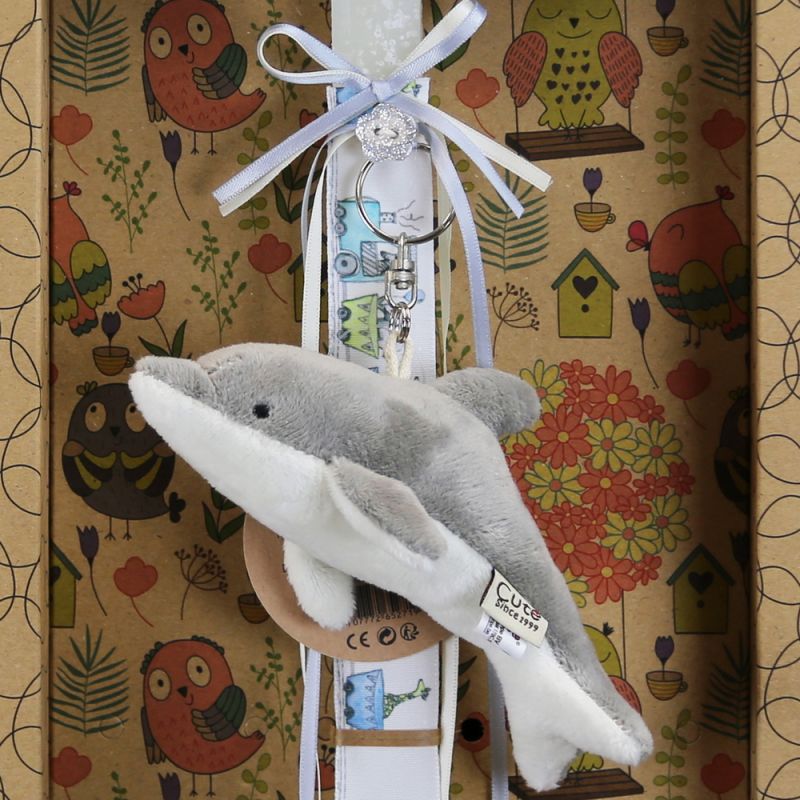 Easter Candle Dolphin keychain